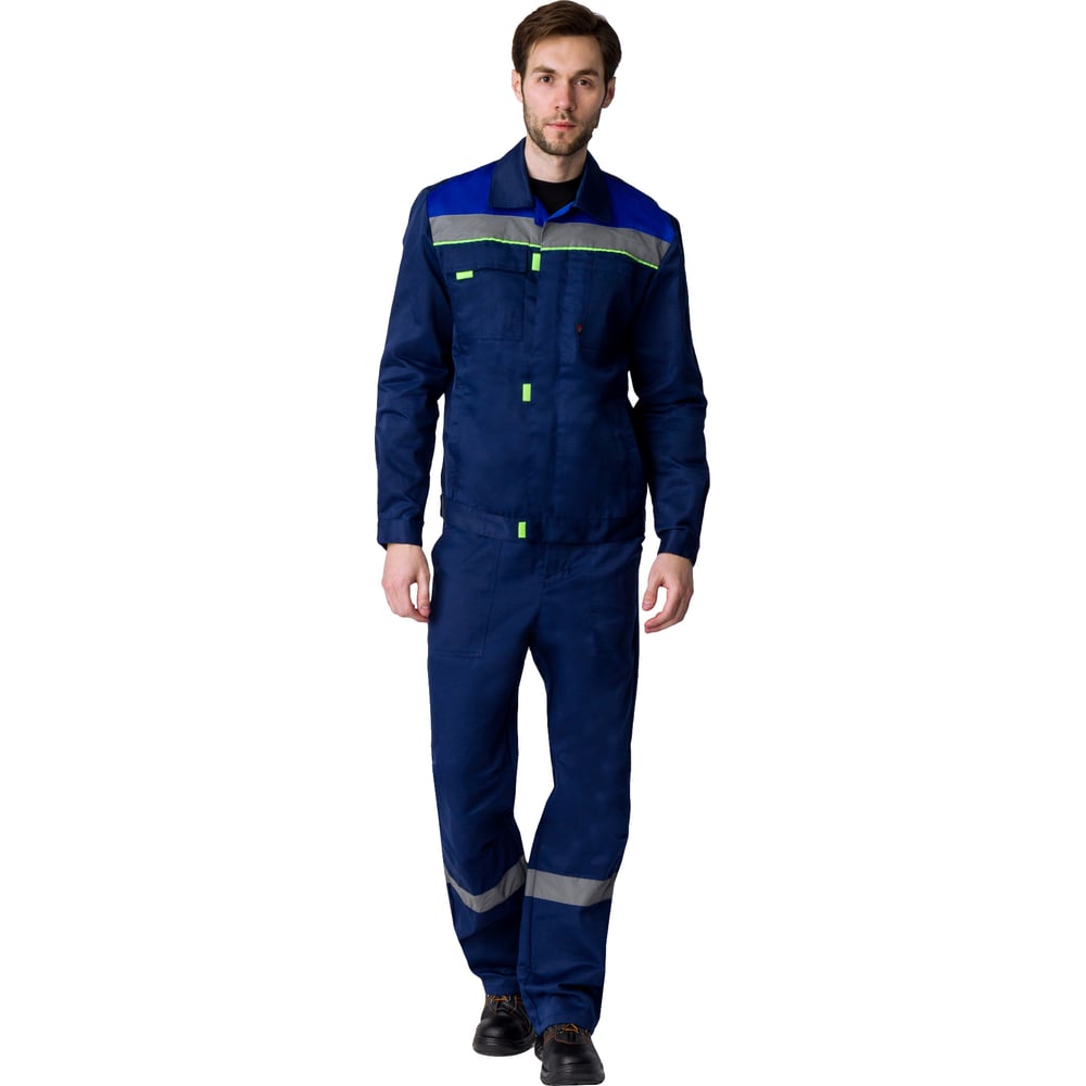 Изображение товара Костюм с полукомбинезоном Флофт-2 СОП Факел (ткань смесовая, 210) т.синий/васильковый/красный, 48-50; 170-176 87478982.005