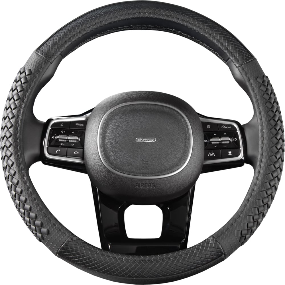 Изображение товара Оплетка SKYWAY Combo-11 M Черная экокожа для руля