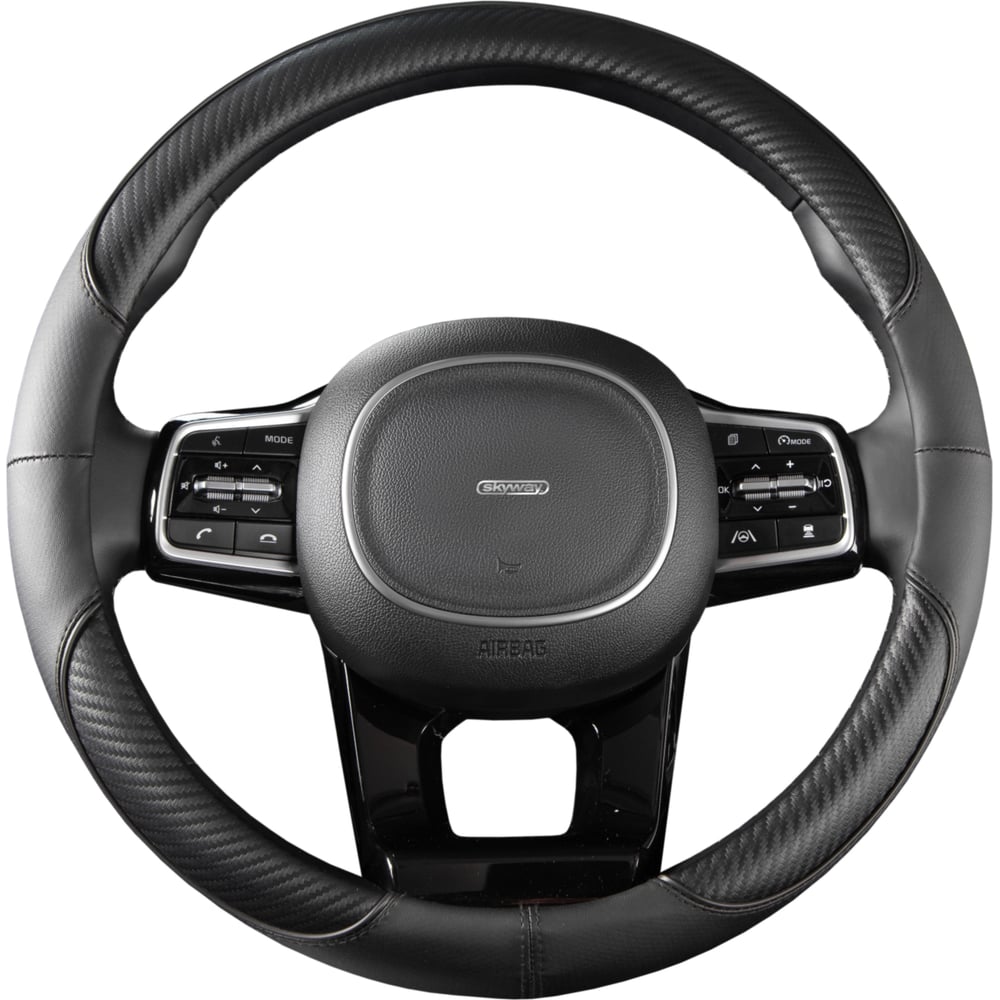 Изображение товара Оплетка SKYWAY Combo-12 M Черная из экокожи для руля диаметр 37-39 см