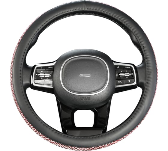 Изображение товара Оплетка SKYWAY Crystal-1 M Черная экокожа/розовые стразы S01102465