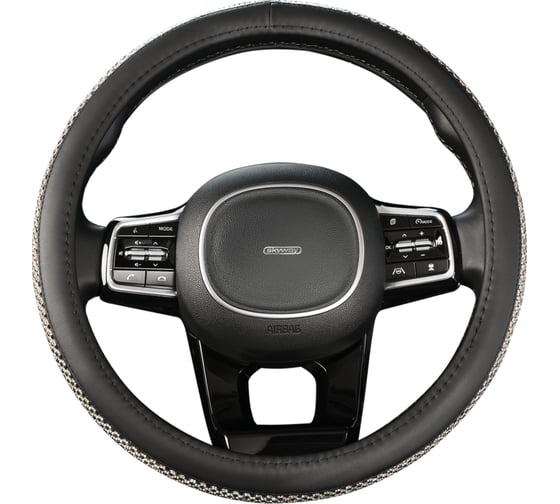 Изображение товара Оплетка SKYWAY Crystal-1 M Черная экокожа/цветные стразы S01102466