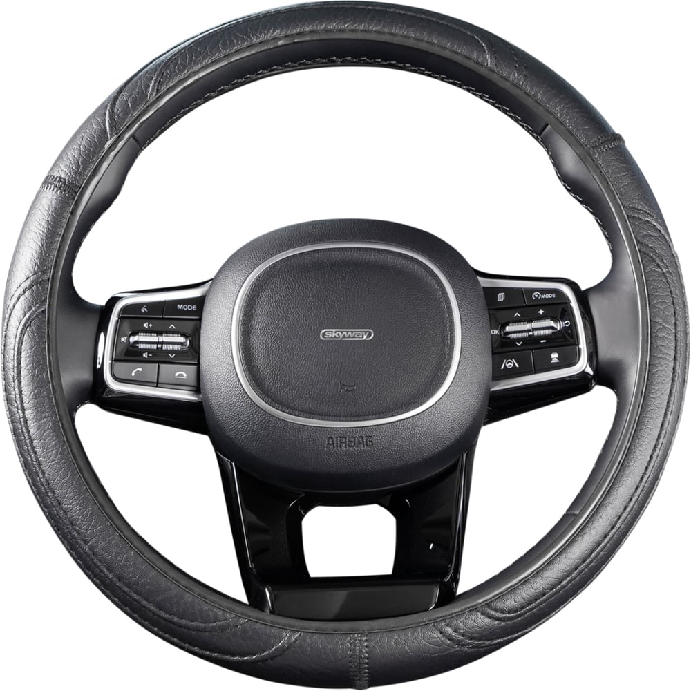 Изображение товара Оплетка SKYWAY Standart-3 М Черная экокожа S01102483