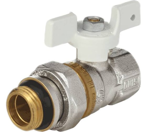 Изображение товара Кран шаровой латунный Aquasfera 1127 Standard никелированный, Ду20, Ру30, муфта/американка, полнопроходной, бабочка 1127-02 107-8065