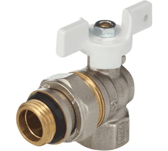 Изображение товара Кран шаровой латунный Aquasfera 1128 Standard никелированный, Ду15, Ру40, муфта/американка, полнопроходной, угловой, бабочка 1128-01 107-8066