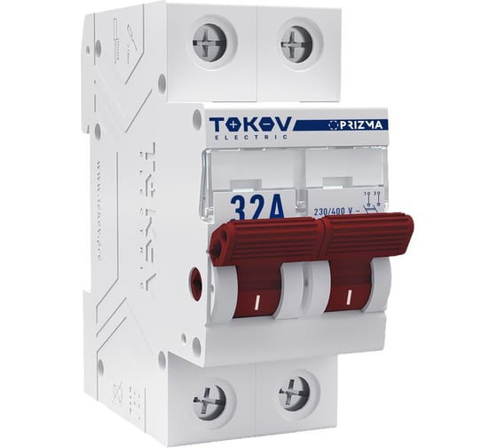 Изображение товара Выключатель нагрузки модульный TOKOV ELECTRIC 2П 32А TKE-PZ60-MDSI-2-32