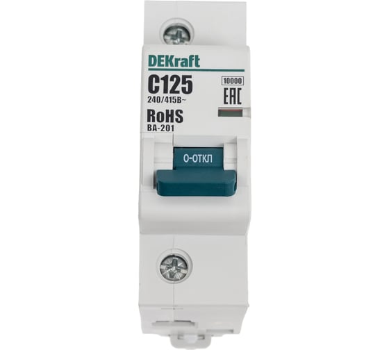 Изображение товара Автоматический выключатель Dekraft ВА201-1P-125A-C 13025DEK