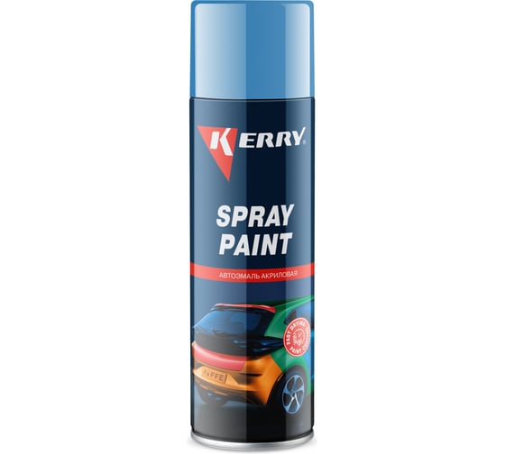 Изображение товара Эмаль акриловая автомобильная глянцевая KERRY голубая 481 RAL 5012 650 мл KR-616