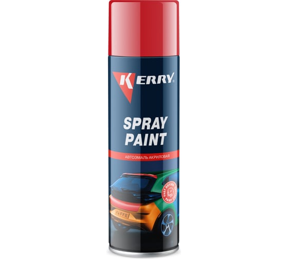 Изображение товара Эмаль акриловая автомобильная глянцевая KERRY красная 1015 RAL 3020 650 мл KR-615