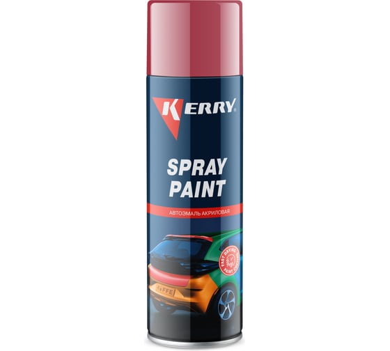 Изображение товара Эмаль акриловая автомобильная глянцевая KERRY вишнёвая 127 RAL 3011 650 мл KR-623