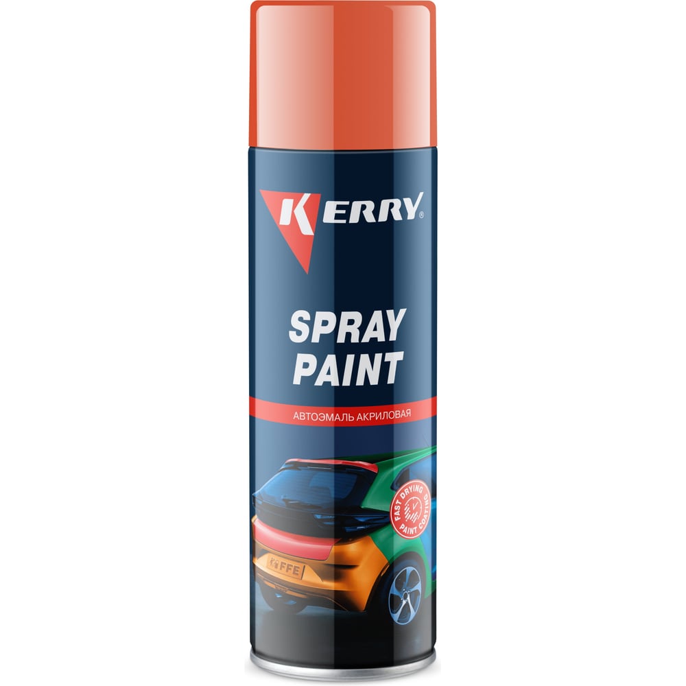 Изображение товара Эмаль акриловая автомобильная Kerry оранжевая 1025 RAL 2004 650 мл KR-626
