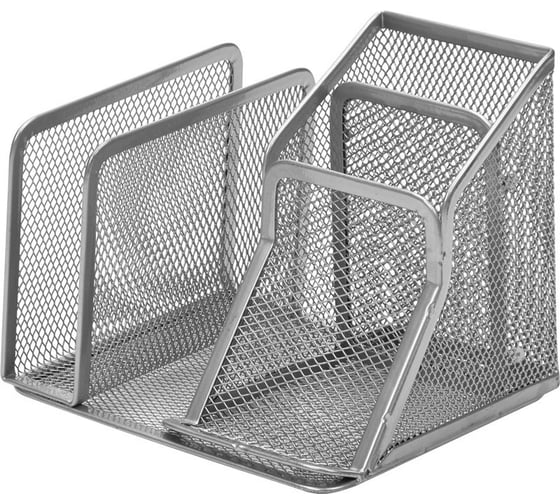 Изображение товара Четырехсекционная подставка Attache для ручек, писем, металлическая сетка, 145х130х128 мм, серебро 383309
