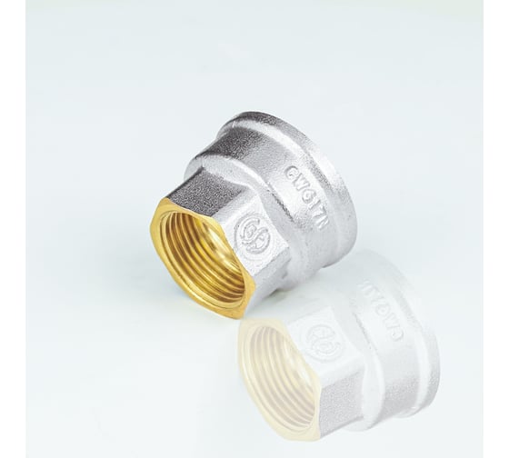 Изображение товара Муфта латунная переходная Aquasfera Ду50x25, муфта/муфта, никель 9019-11 128-6199