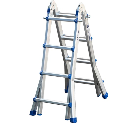 Изображение товара Алюминиевая шарнирная телескопическая Лестница Алюмет 4x4 ступеней. Серии TT44