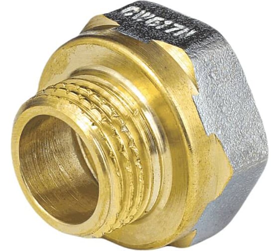 Изображение товара Переход латунный с ребордой Aquasfera Ду15x10, муфта/резьба, никель 9021-10 128-6202