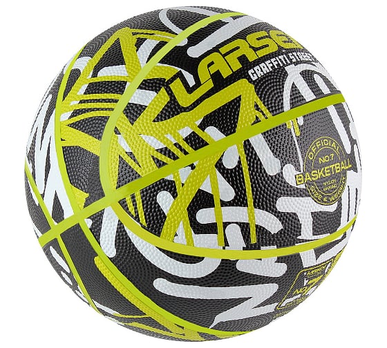 Изображение товара Мяч баскетбольный Larsen RB7 Graffiti Street Black/White/Lime 4690222183726