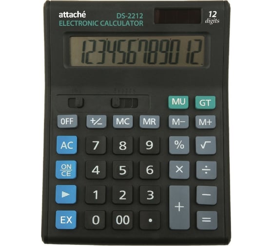 Изображение товара Полноразмерный настольный калькулятор Attache Economy 12 разрядов, чёрный 974205