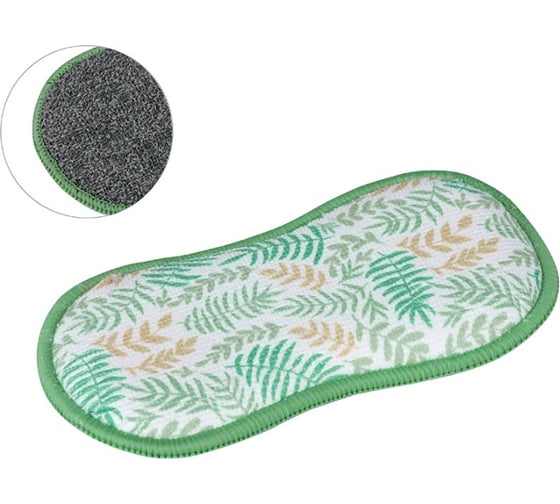 Изображение товара Двухсторонняя губка-скраб Рыжий кот 19x9,5 см 1 шт, микрофибра+абразив 107842