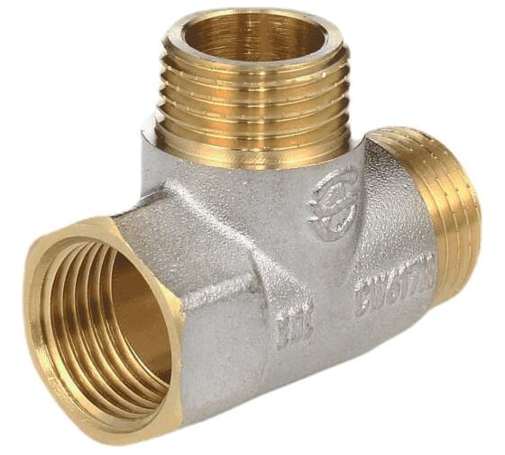 Изображение товара Тройник латунный Aquasfera Ду15, муфта/резьба/резьба, никель 9035-01 128-6257