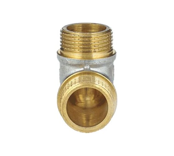 Изображение товара Угольник латунный с ребордой Aquasfera Ду20, резьба/резьба, никель 9005-02 128-6192