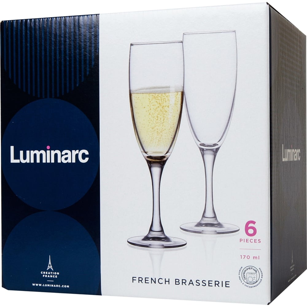 Изображение товара Набор фужеров для шампанского LUMINARC 170 мл 6 шт классический дизайн