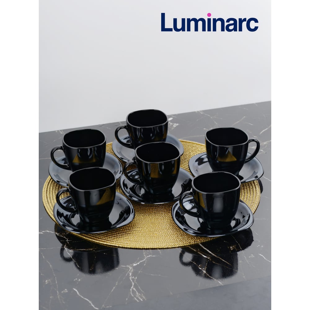 Изображение товара Набор чайный LUMINARC КАРИН черный, 12 предметов P4672
