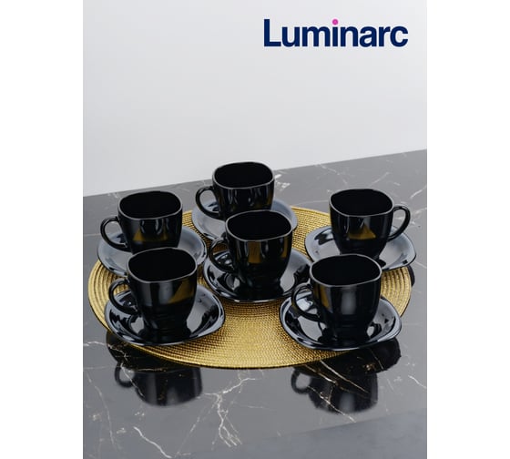 Изображение товара Набор чайный LUMINARC КАРИН черный, 12 предметов P4672