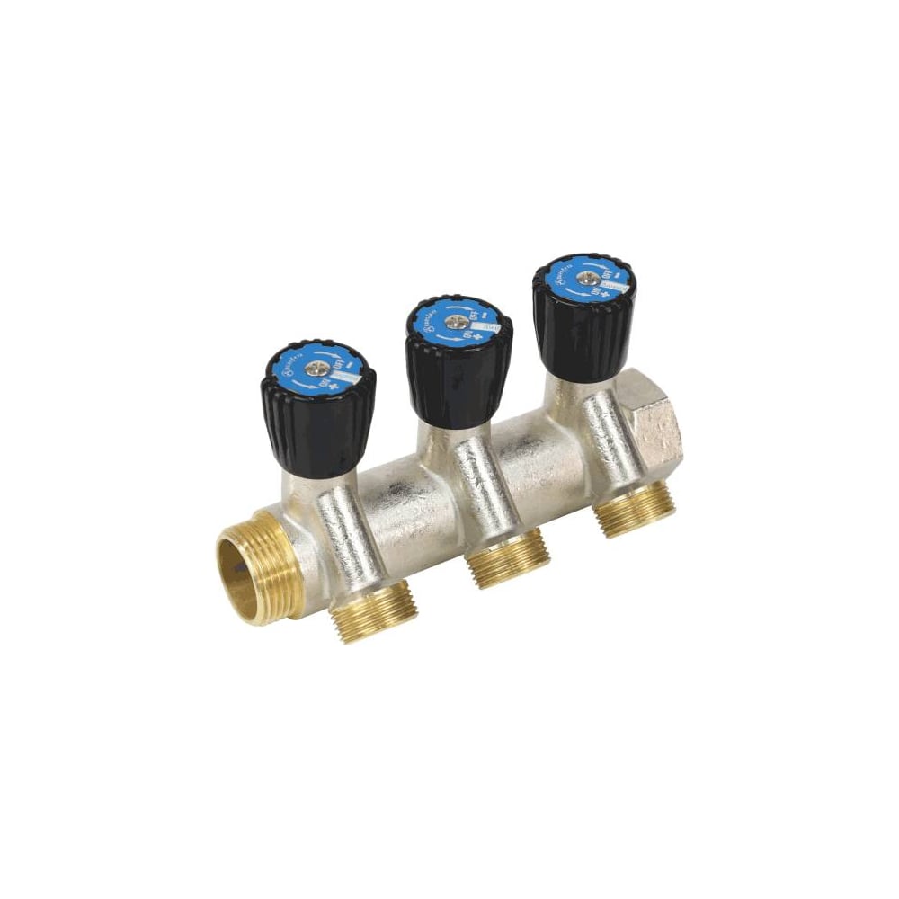 Изображение товара Коллектор Aquasfera из латуни с регулирующими клапанами 1 дюйм 3 выхода