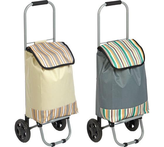 Изображение товара Тележка + сумка VETTA до 15кг, 27x32x88см, 22л, брезент, колеса ЭВА d15см 467-019