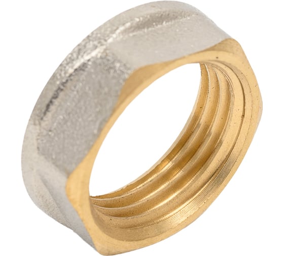 Изображение товара Контргайка Aquasfera латунь, с ребордой Ду15 ВР никель 9034-01 128-6251