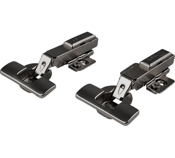 Изображение товара Петля накладная Lemax PROF softly clap с эксцентриком, комп. из 2 шт., черный никель 2pcs-FHSA3-BN