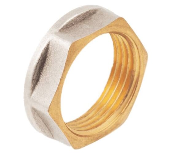 Изображение товара Контргайка Aquasfera латунь, с ребордой Ду20 ВР никель 9034-02 128-6252