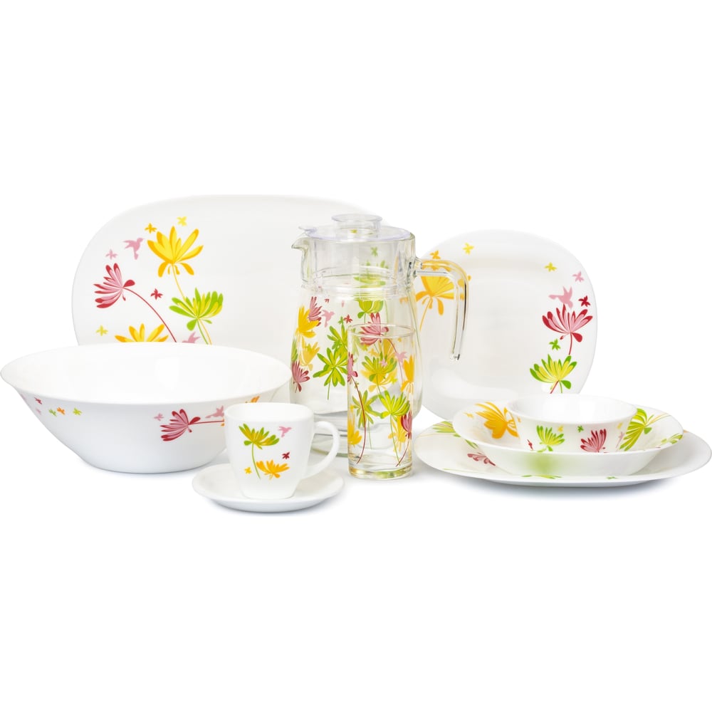 Изображение товара Столовый набор LUMINARC КАРИН КРЕЙЗИ ФЛАУЭР 46 предметов для кухни и сервировки