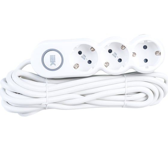 Изображение товара Удлинитель IEK, У03В 3 места 2P+PE/5м 3х1,5мм2 16А/250В UNO WYP53-16-03-05-ZK