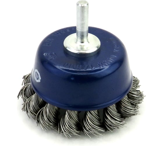 Изображение товара Щетка чашечная жгутовая Д65 мм, c хв-м д6 мм, ворс сталь 0.5 мм, для дрели OSBORN 608.151-1004