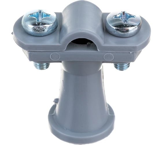 Изображение товара Держатель круглого проводника EZETEK 6-10мм серый, высота 38мм, пластик 91102