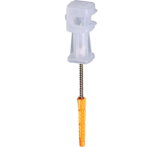 Изображение товара Держатель круглого проводника EZETEK 6-8мм прозрачный, высота 36мм, пластик с дюбелем 52мм 70168