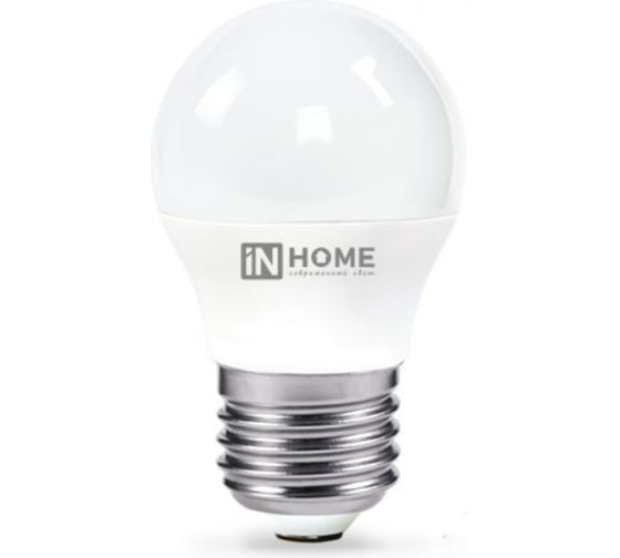 Изображение товара Лампа светодиодная IN HOME LED-ШАР-VC 4PACK 11Вт, 230В, Е27, 6500К, 1050Лм, 4 штуки/упаковка 4690612047898