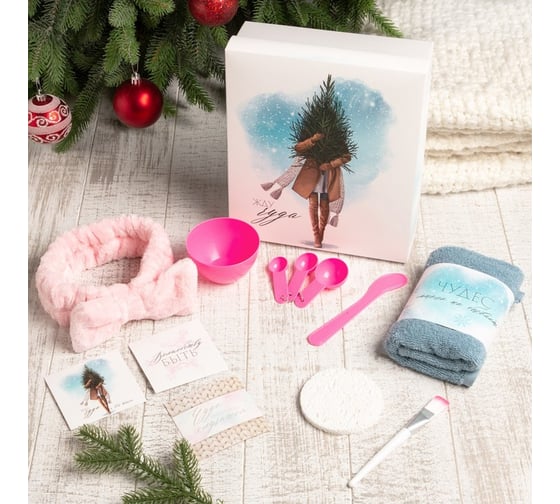 Изображение товара Набор подарочный Этель "Жду чудо" полотенце и аксессуары 5141456