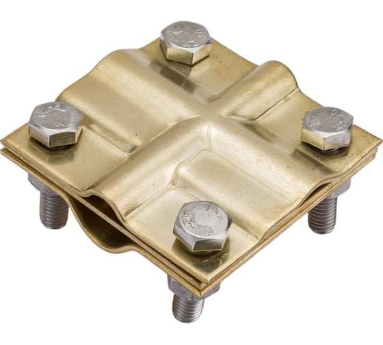 Изображение товара Зажим заземления EZETEK стержень - полоса/пруток крестообразный, латунь 90530