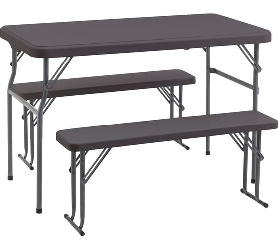 Изображение товара Комплект стола и двух скамеек Стул Груп Кейт, коричневый YX-B113 brown