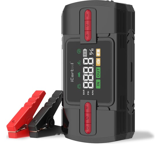 Изображение товара Пусковое устройство c компрессором iCarTool 12 В, 12 000 мАч, 600/1200 А IC-JSD12P