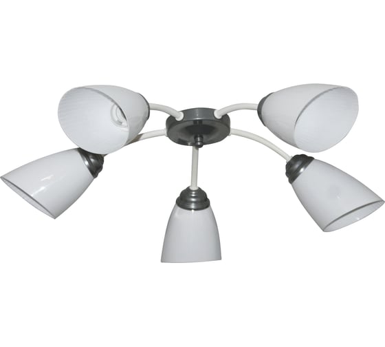 Изображение товара Светильник ЭЛЕТЕХ Китти 151 белый хром плафон П0475 НПБ 01-5х60-134 Е27 ИУ 1005404449