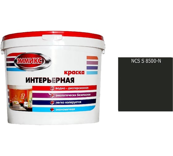 Изображение товара Краска интерьерная Эммикс ВД, моющаяся, S 8500 N, ведро 2,7 л, 3,8 кг 4690417125845