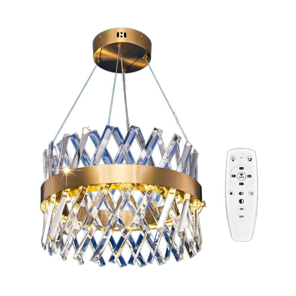 Изображение товара Хрустальная люстра INLUX Kross LED с пультом регулируемая 40 см золото