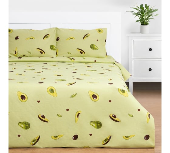 Изображение товара КПБ Этель евро "Авокадо" 200x217см,220x240см,50x70см-2 шт, бязь, 125 г/м2 9096458