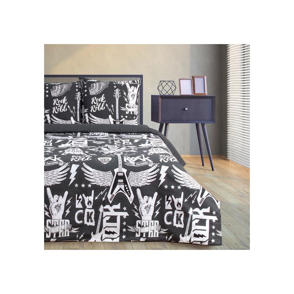 Изображение товара Комплект постельного белья Этель евро Rock&Roll 200х217 см 70х70 см наволочки
