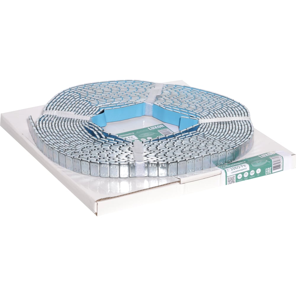 Изображение товара Грузики самоклеющиеся оцинкованные ACG 1005 Fe 5 г 1000 шт в рулоне синий скотч сменная катушка