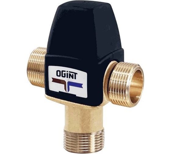 Изображение товара Клапан смесительный термостатический Ogint Ду20 Ру10 р/р Kvs2.1, латунь, 30-65C, внутренняя резьба/нижний выход 022-7517