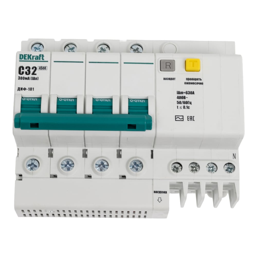 Изображение товара Дифференциальный автомат Dekraft ДИФ101-4P-032A-300-C