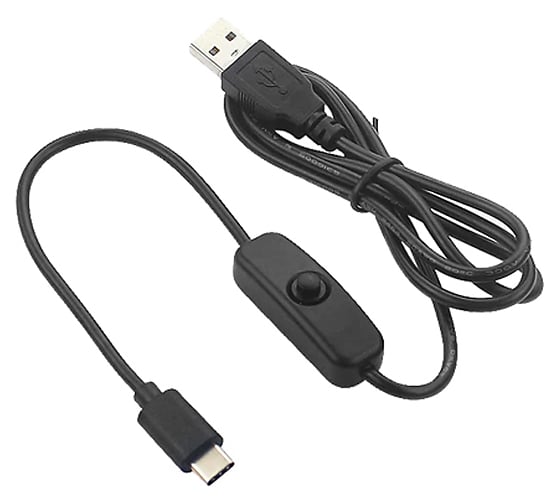 Изображение товара Кабель питания с выключателем QUMO для Raspberry P4 (Type-C) 33002